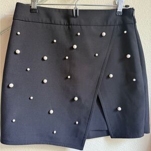 ZARA Pearl Embellished Wrap Mini Skirt – Size S